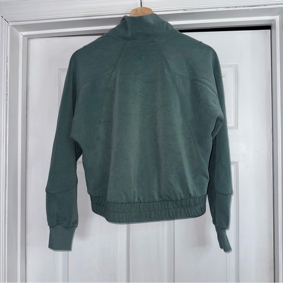 Lululemon Brushed Softstreme Green Zip-Up Jacket 2 Smoked Spruce - Picture 4 of 7